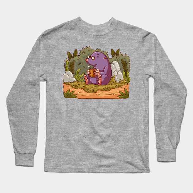 Mole Relax Funny Long Sleeve T-Shirt by Mako Design 
